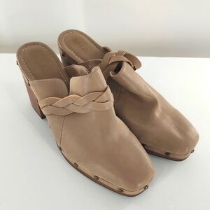 MIA Women's Tan Braided Leather Clogs Size 11M